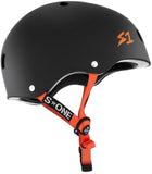 S-One Lifer Black Matte Orange Straps Helmet side view