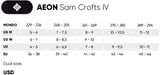 USD Aeon Sam Crofts IV Cream Rollerblades Size Chart
