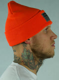 Blockade Industries 3M Reflective Orange Beanie on model