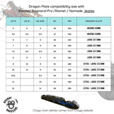 Brunny Hardcore Dragon Black Plate Chaya Karma, Ragmarol, Kismet and Nomade Size Chart