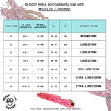 Brunny Hardcore Dragon Black Plate Moxi Lolli & Panther Size Chart