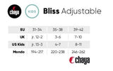 Chaya Bliss Turq Adj Rollerskate Size Chart