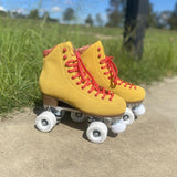 Chuffed Crew Collection Birak Sunflower Yellow Rollerskates environment shot 3