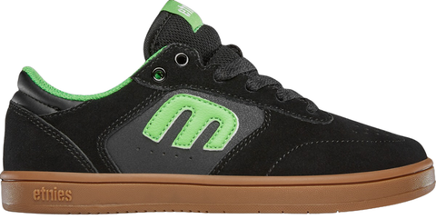 Etnies Kids Windrow Black Green Gum Skateboard Shoes