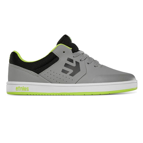 Etnies Kids Marana Grey Lime White Skateboard Shoe