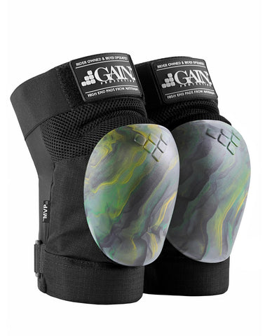 Gain The MVP Gold Green Swirl Knee Pads