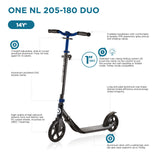 Globber One NL 205-180 Duo Cobalt Blue Scooter