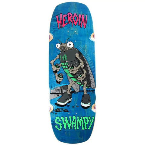 Heroin Swampy Bug Blue 10.75 Skateboard Deck