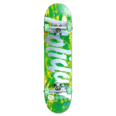 Holiday Tie Dye Green Silver 7.75" Complete Skateboard