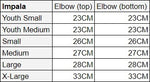 Impala Elbow Pad Size Chart