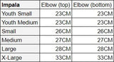 Impala Elbow Pad Size Chart