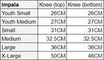 Impala Knee Pad Size Chart