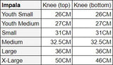 Impala Knee Pad Size Chart