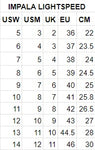 Impala Lightspeed rollerblades size chart