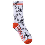 Krooked Style White Black Red Sock