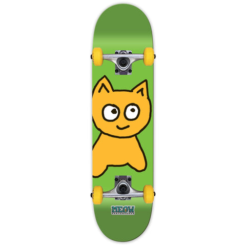 Meow Big Cat Green Mini 7.5" Complete Skateboard