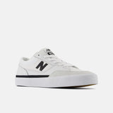 New Balance Numeric 417 Frankie Villani White Black Skateboard Shoes angled view