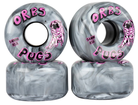 Orbs Pugs Black White Swirl 54mm 85a Skateboard Wheels