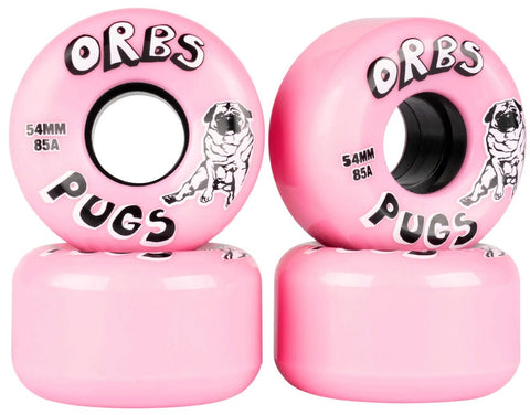 Orbs Pugs Pink 54mm 85a Skateboard Wheels