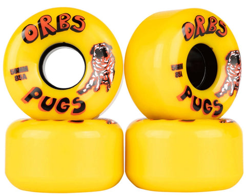 Orbs Pugs Yellow 56mm 85a Skateboard Wheels