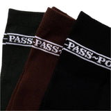 Passport Sox 3 Pack Black Green Choc Socks