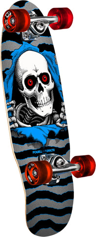 Powell Peralta Classic Ripper Silver Blue Mini Complete Cruiser Skateboard