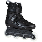 Powerslide Storm Black Rollerblades front angled view