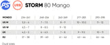 Powerslide Storm Meteor 80 Mango Rollerblades Size Chart