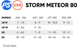Powerslide Storm Meteor 80 Rollerblades Size Chart