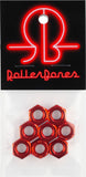 Rollerbones 8 Pack Axle Nuts Red