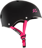 S-One Lifer Black Matte Pink Straps Helmet side view