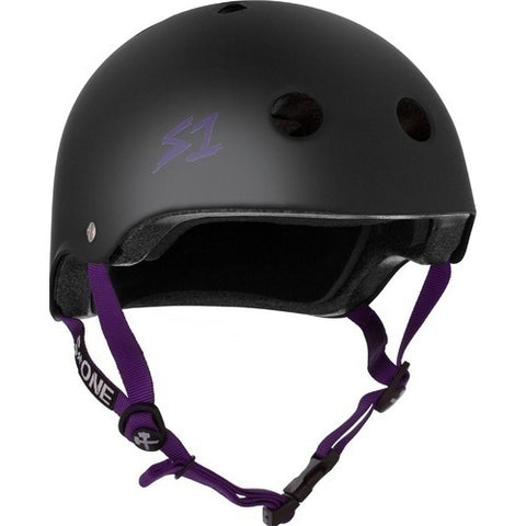 S-One Lifer Black Matte Purple Straps Helmet
