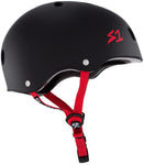 S-One Lifer Black Matte Red Straps Helmet side view