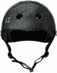 S-One Mega Lifer Black Gloss Glitter Helmet Front