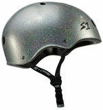 S-One Mega Lifer Silver Gloss Glitter Helmet Side