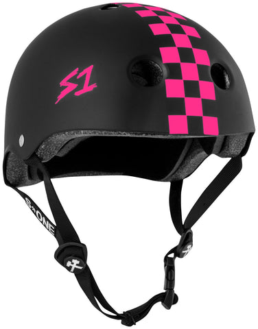 S One Lifer Black Matte Pink Checkers Helmet
