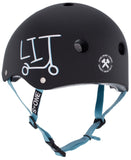 S One Lifer Black Matte Light Blue Straps Helmet rear view