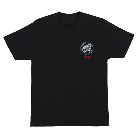 Santa Cruz x Stranger Things Hellfire Pit Black Tee Front