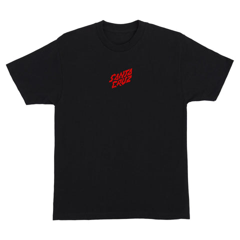 Santa Cruz x Stranger Things Screaming Lights Black Tee Front
