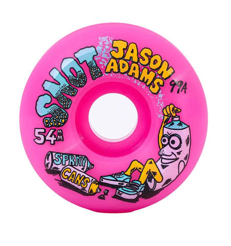 Snot Wheel Co Adams Spray Cans Conical Neon Pink 54mm 99a Skateboard Wheels