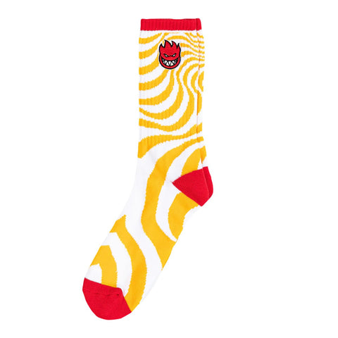 Spitfire Big Head Fill Emblem White/Red/Gold Socks