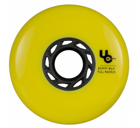 UC Team 80mm/86a Yellow 4 Pack Rollerblade Wheels