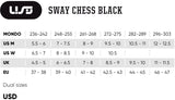 USD Sway Chess Black Rollerblades Size Chart