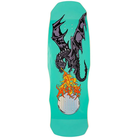 Welcome Firebreather On Dark Lord Teal 9.75" Skateboard Deck