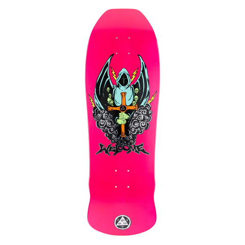 Welcome Knights On Early Grab Neon Pink Dip 10" Skateboard Deck