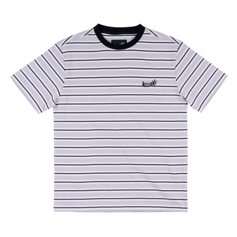 Welcome Skateboards Palmer Striped Short Sleeve Knit Lilac Tee