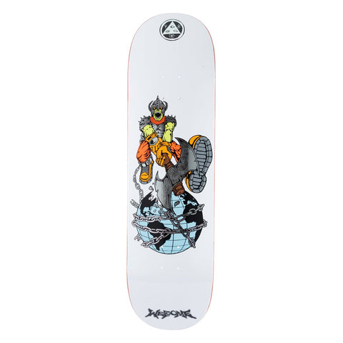Welcome Unchained On Evil Twin White Silver 875 8.75" Skateboard Deck