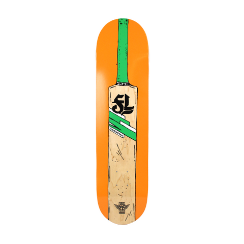 Folklore Cricket Bat Orange Firbretech Lite Skateboard Deck