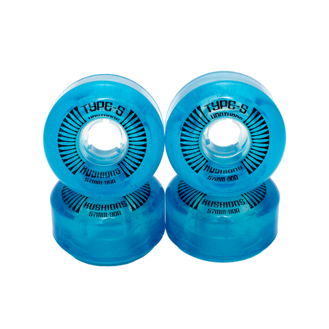 Type S Kushions Blue 57mm/90a Skateboard Wheels