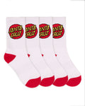Santa Cruz Classic Dot White Youth 3 Pack Socks